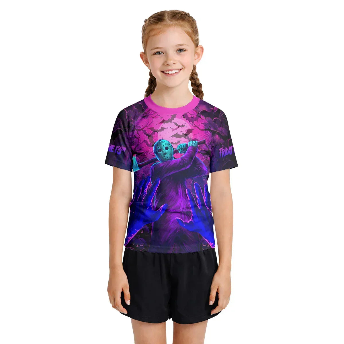 Neon Butcher Jason Voorhees Kids Rash Guard
