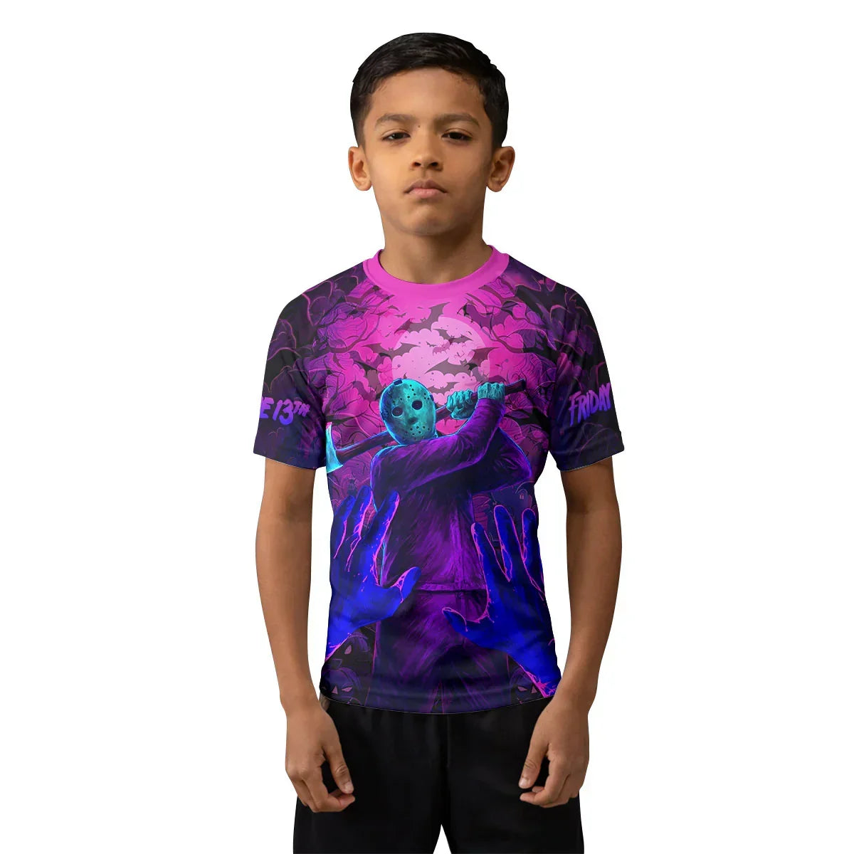 Neon Butcher Jason Voorhees Kids Rash Guard