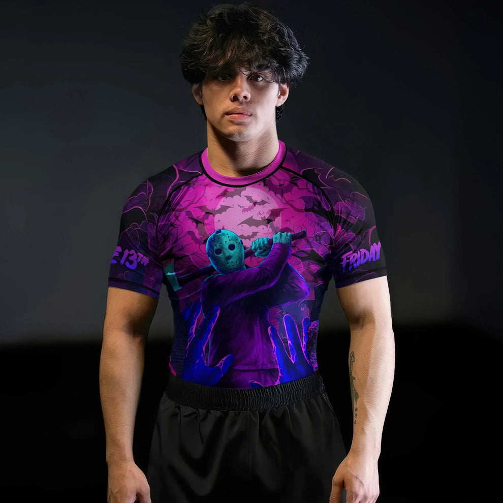 Neon Butcher Jason Voorhees Rash Guard for MMA & Fitness