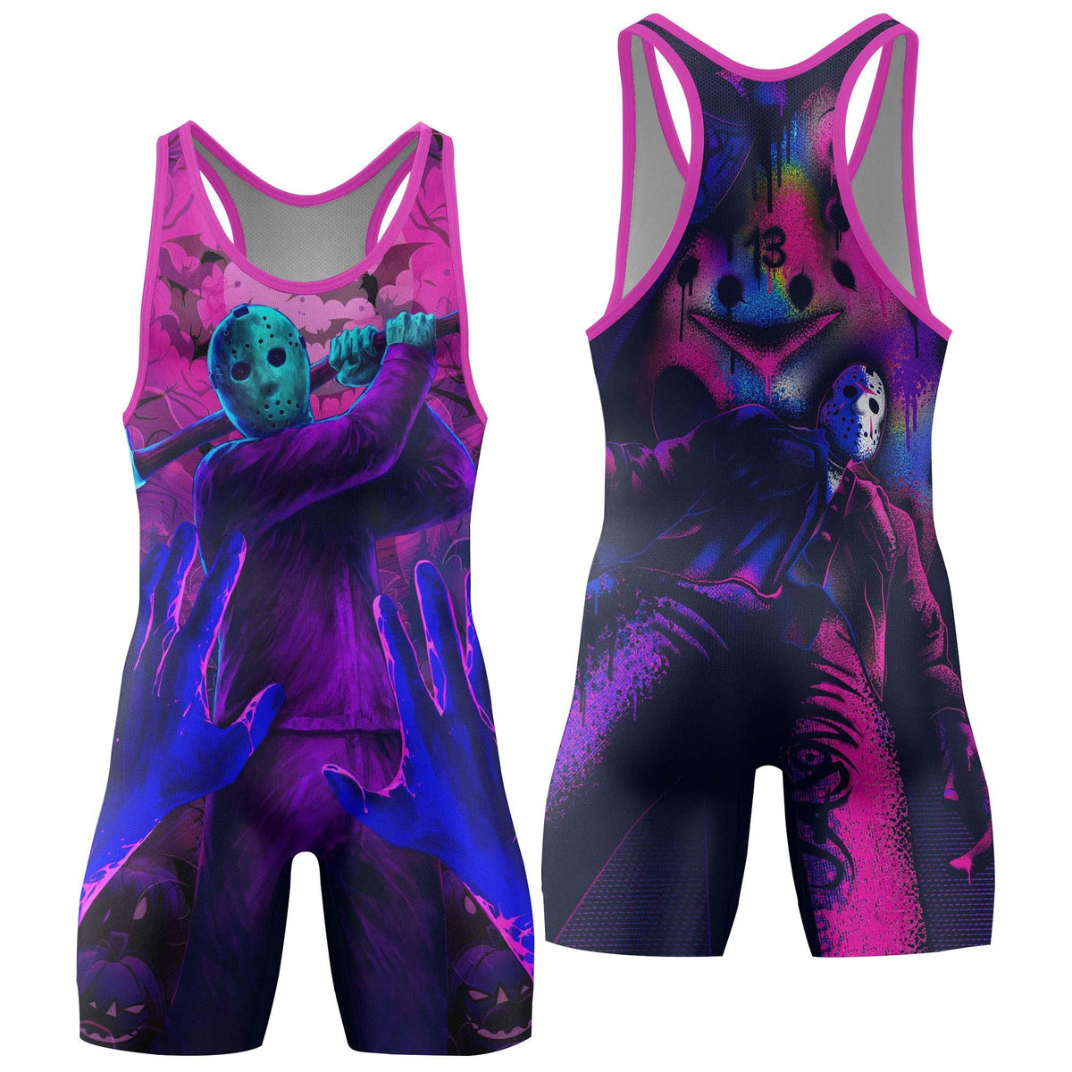 Neon Butcher Jason Voorhees Wrestling Singlet – Wrestling Singlet