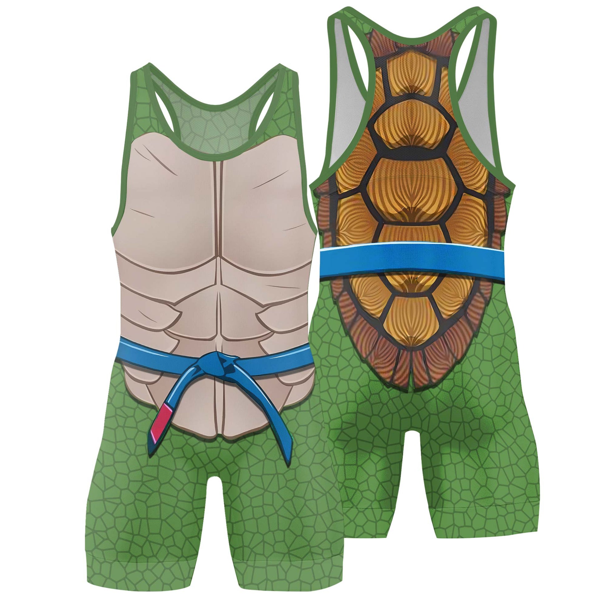 Ninja Turtle Leo Cosplay Wrestling Singlet