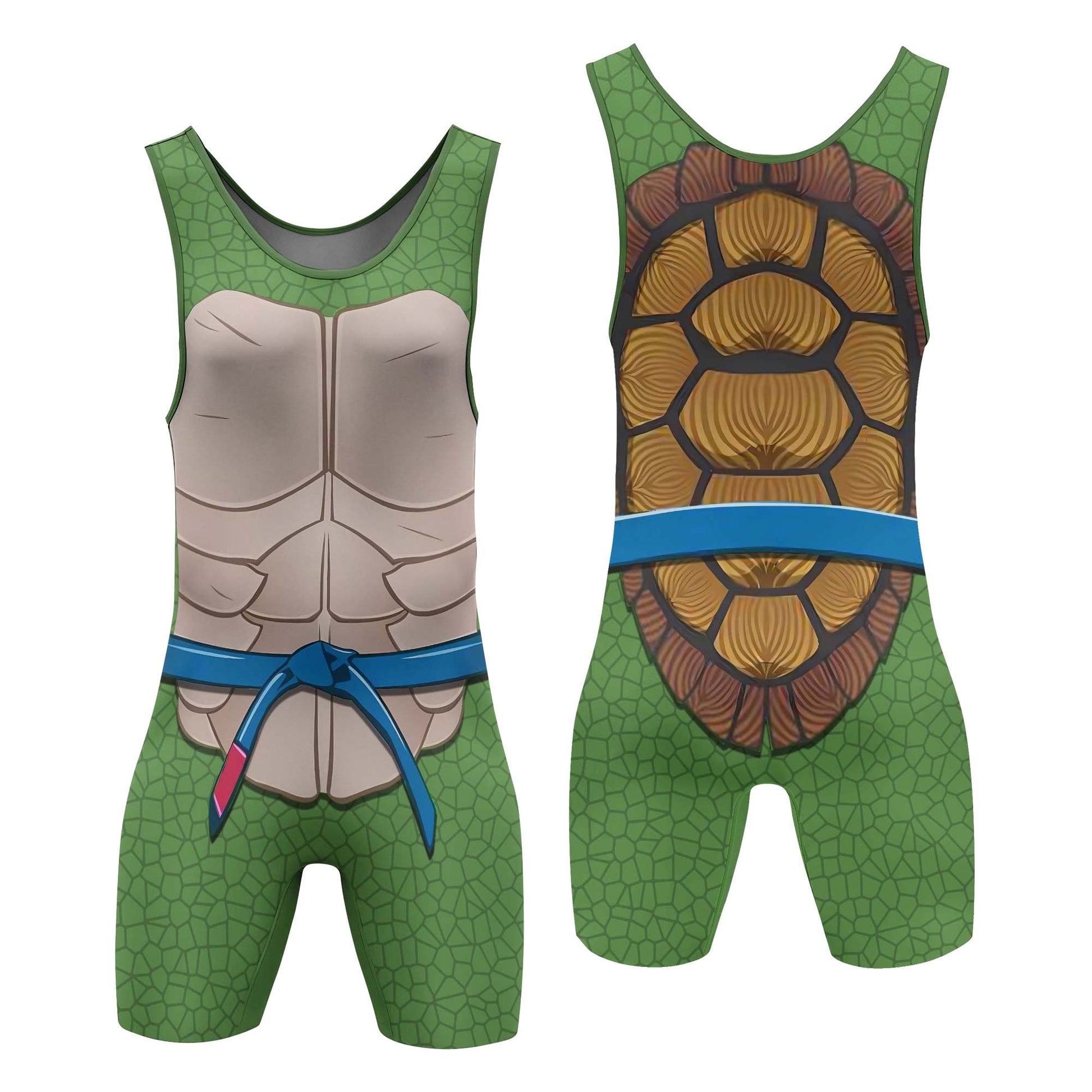 Ninja Turtle Leo Cosplay Wrestling Singlet