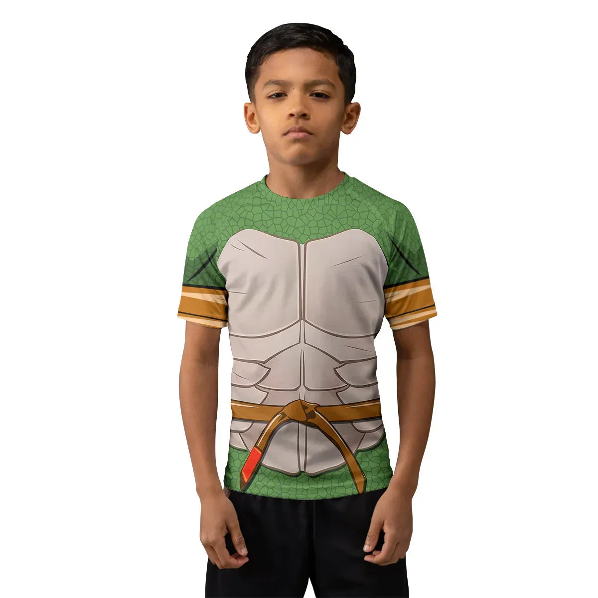 Ninja Turtle Mikey Cosplay Kids Rash Guard