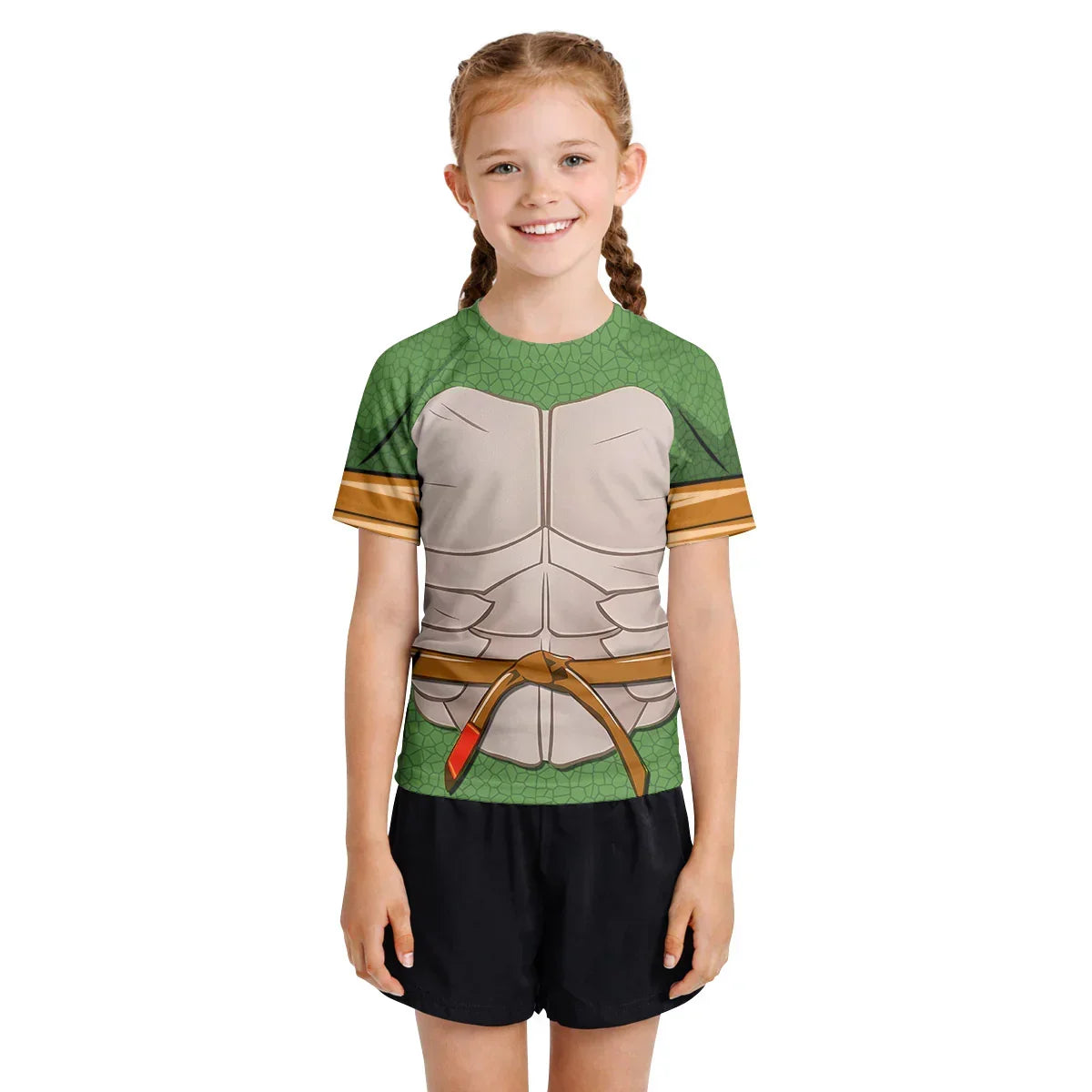 Ninja Turtle Mikey Cosplay Kids Rash Guard