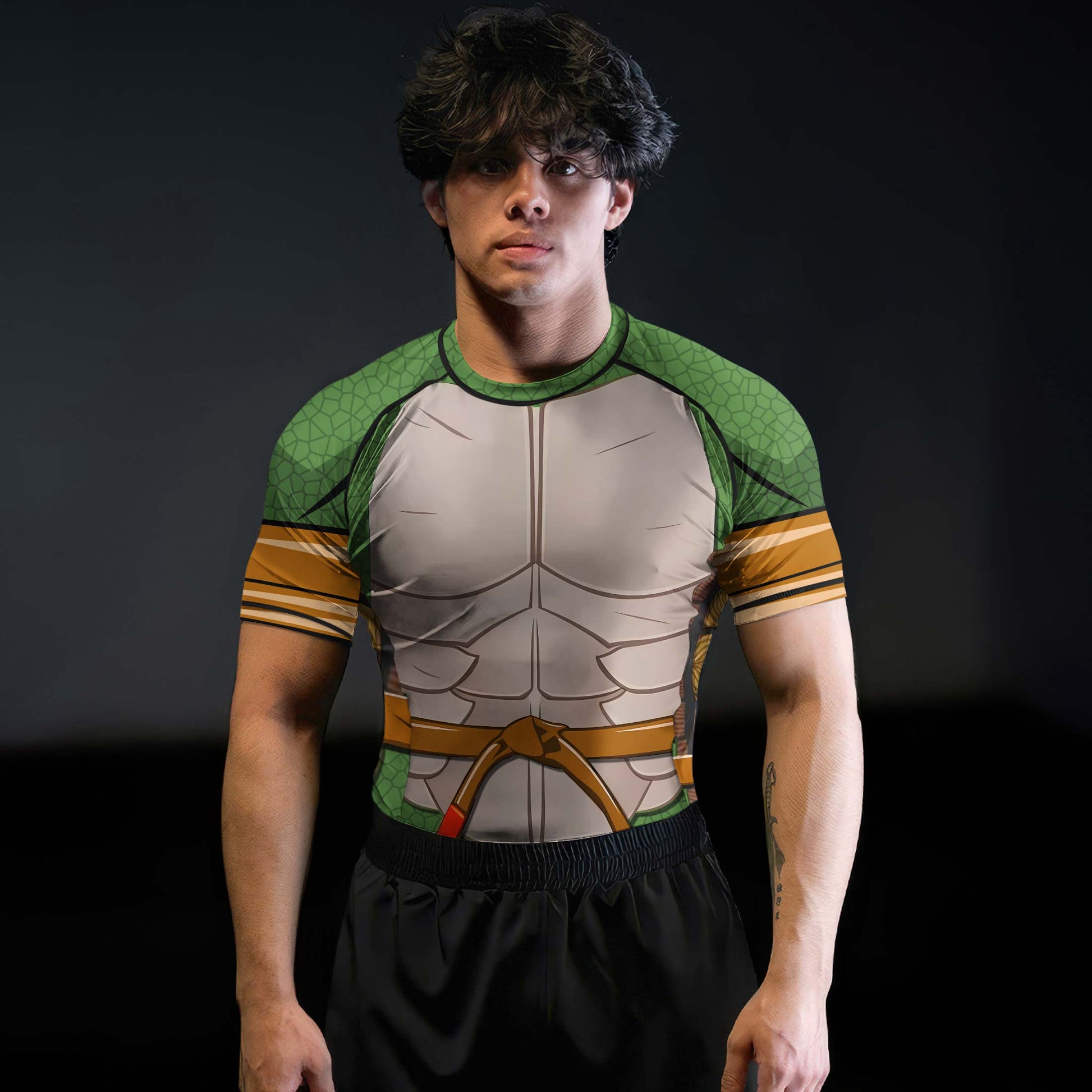 Ninja Turtle Mikey Cosplay Rash Guard