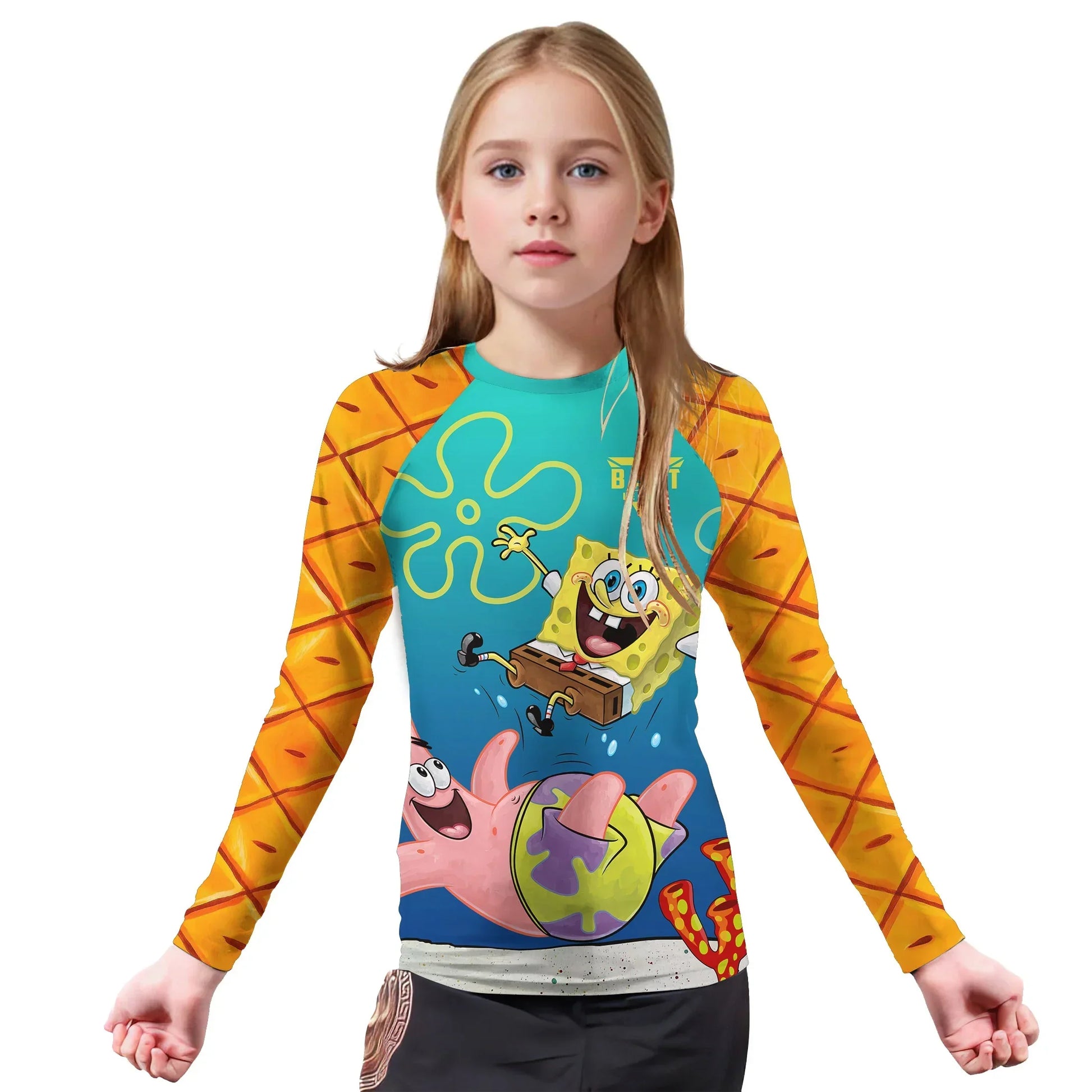 Ocean Pineapple Squad Kids Rash Guard