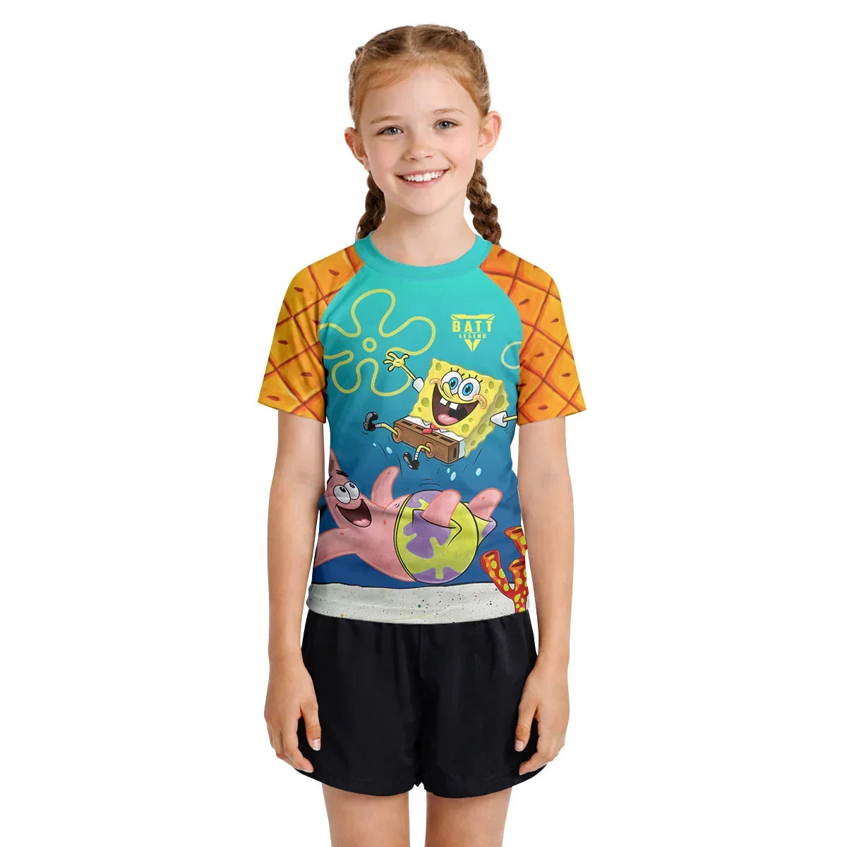 Ocean Pineapple Squad Kids Rash Guard