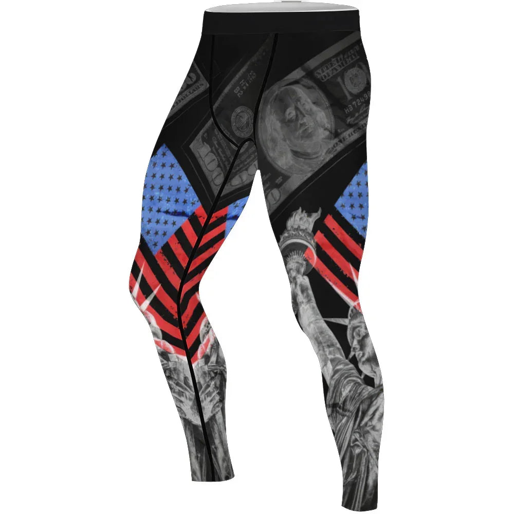 One Nation Men's Compression Leggings | 4-Way Stretch Workout Pants