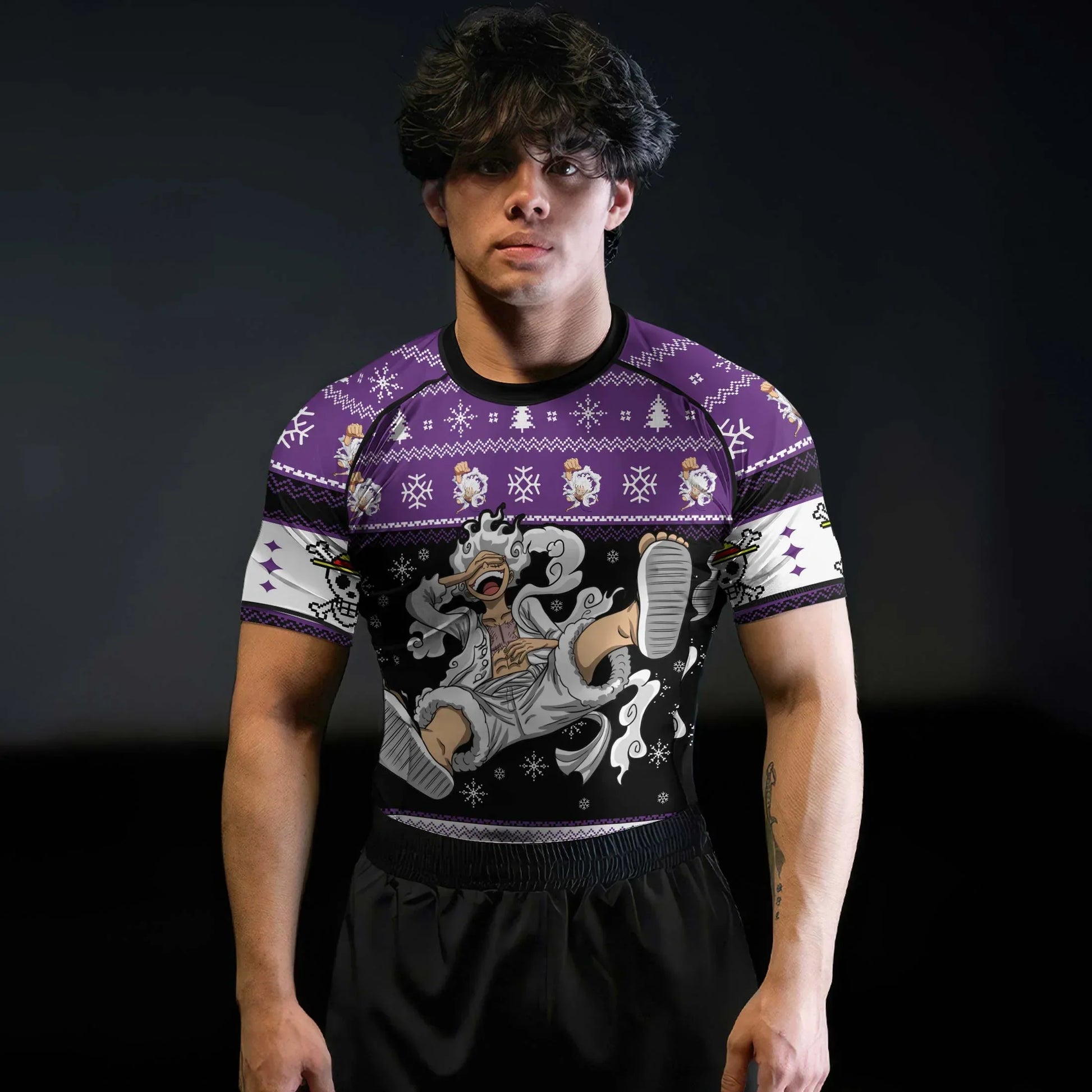 Men / Short Sleeve / XS One Piece Luffy Gear Fifth Christmas Rash Guard
