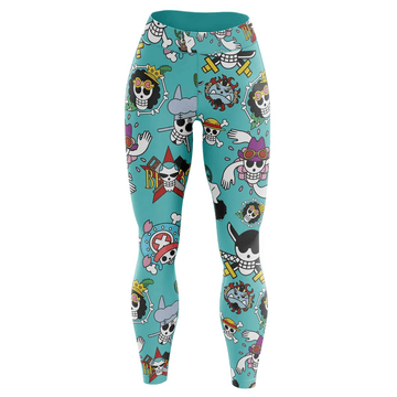 One Piece Straw Hat Menbers Skull Symbol Leggings