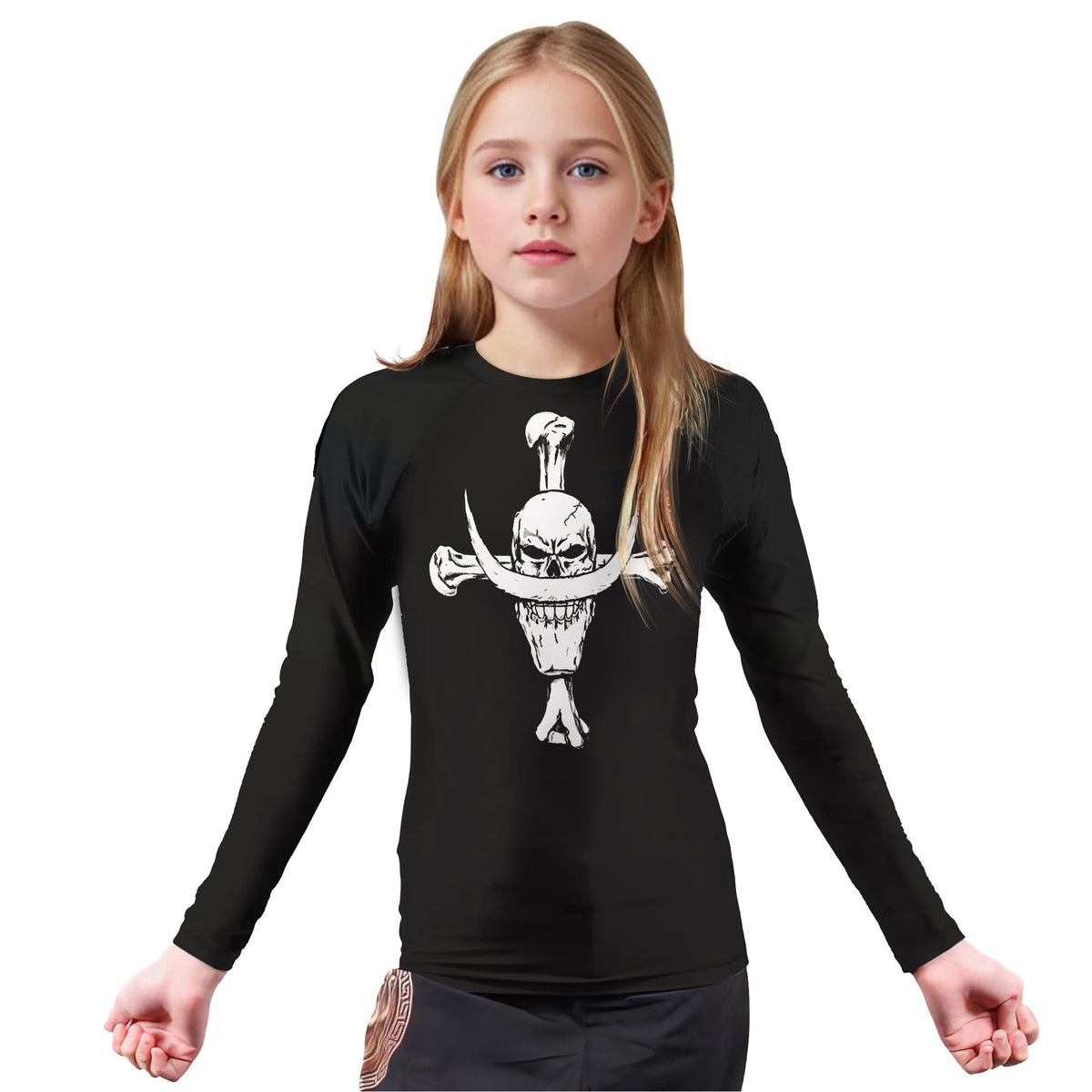 One Piece White Bear Pirate Kids Rash Guard