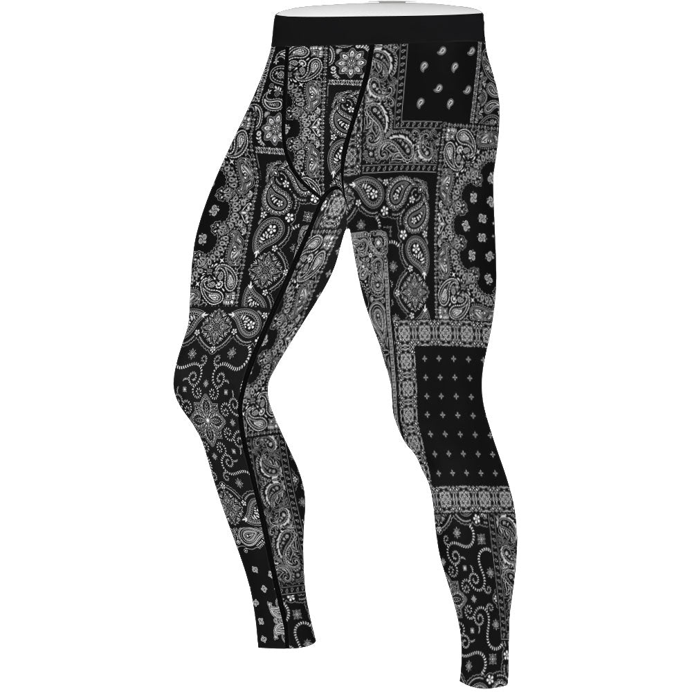 Paisley Wave Men's Compression Leggings