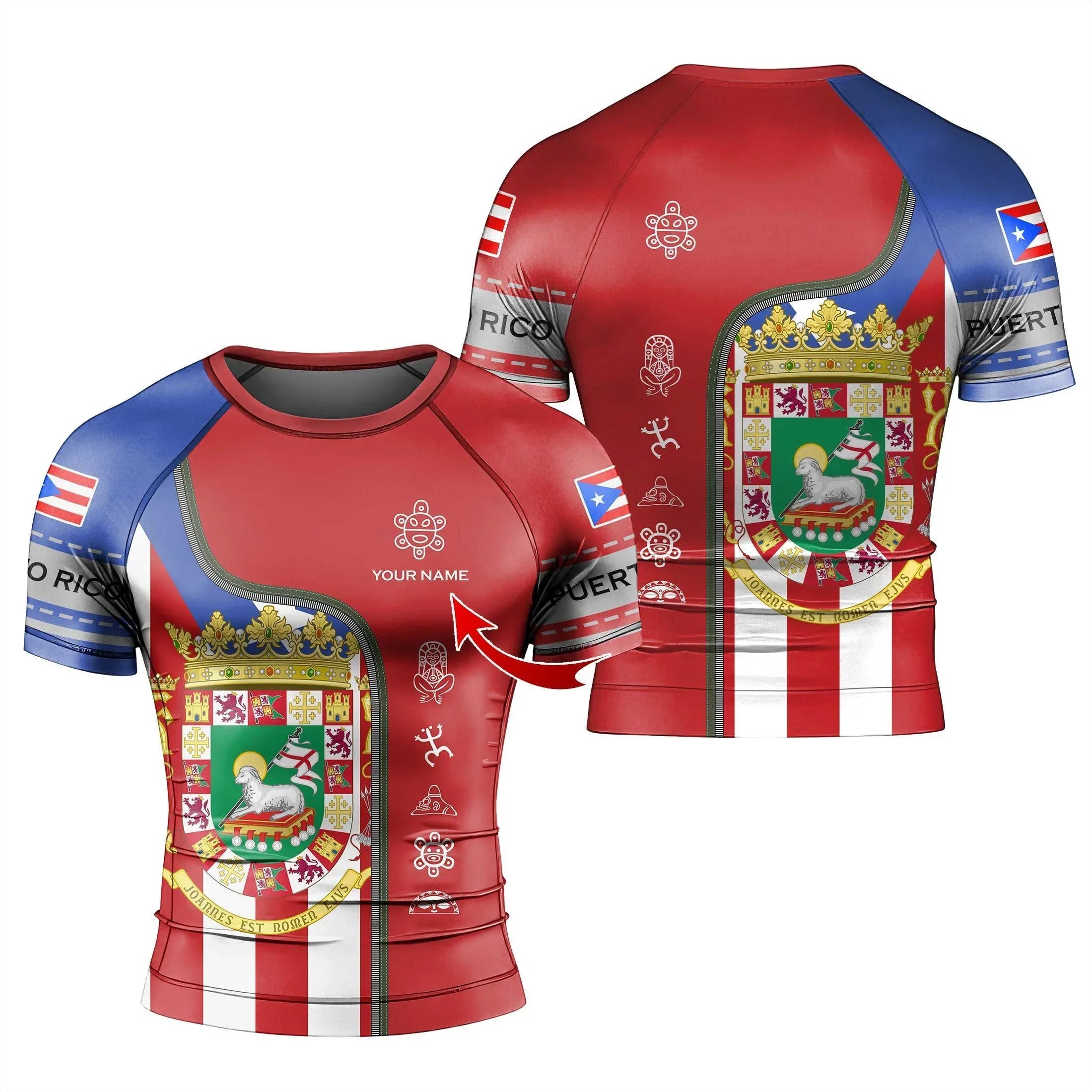 Costa Rica Rash Guard Personalized Caribbean Champion Rash Guard | Athletic Rash Guard