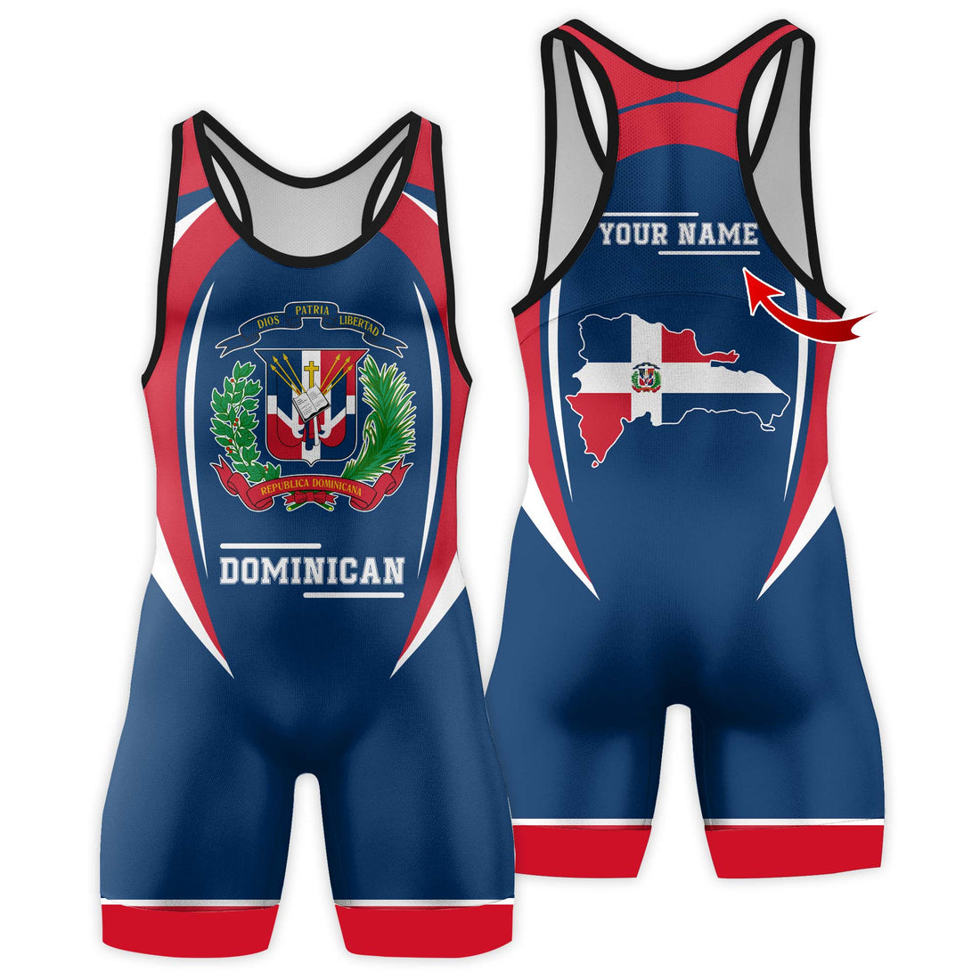 Personalized Caribbean Flag Defender Wrestling Singlets