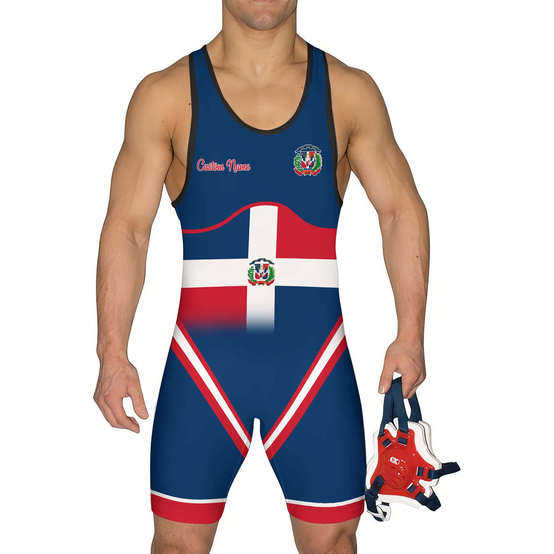 Personalized Dominican Blaze Wrestling Singlet