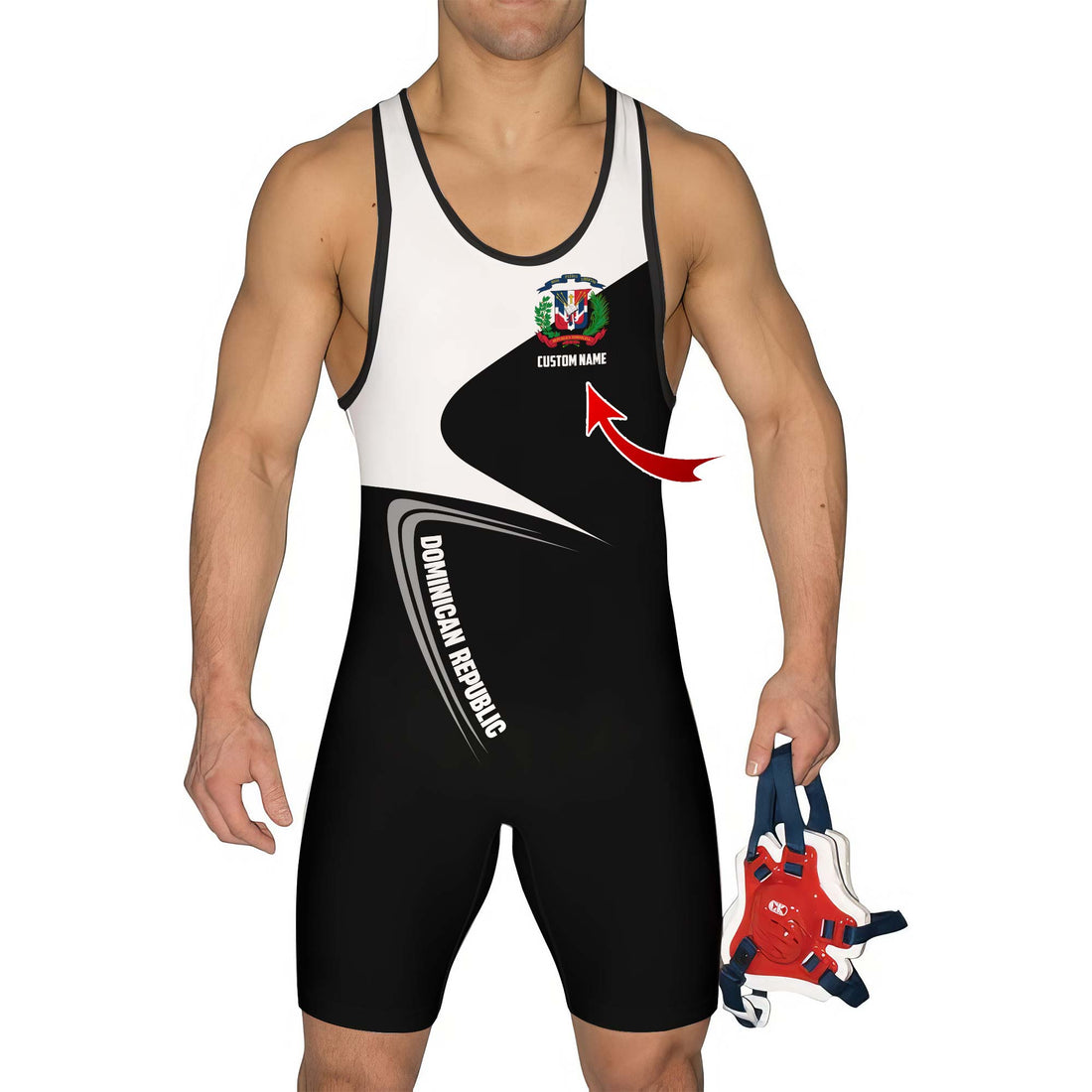 Personalized Dominican Heat Wrestling Singlet