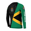 Personalized Jamaica Flag Diagonal Split Kids Rash Guard