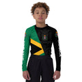 Personalized Jamaica Flag Diagonal Split Kids Rash Guard