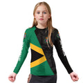 Personalized Jamaica Flag Diagonal Split Kids Rash Guard