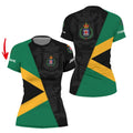 Personalized Jamaica Flag Diagonal Split Rash Guard