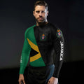 Personalized Jamaica Flag Diagonal Split Rash Guard