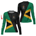 Personalized Jamaica Flag Diagonal Split Rash Guard