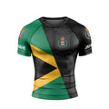 Personalized Jamaica Flag Diagonal Split Rash Guard