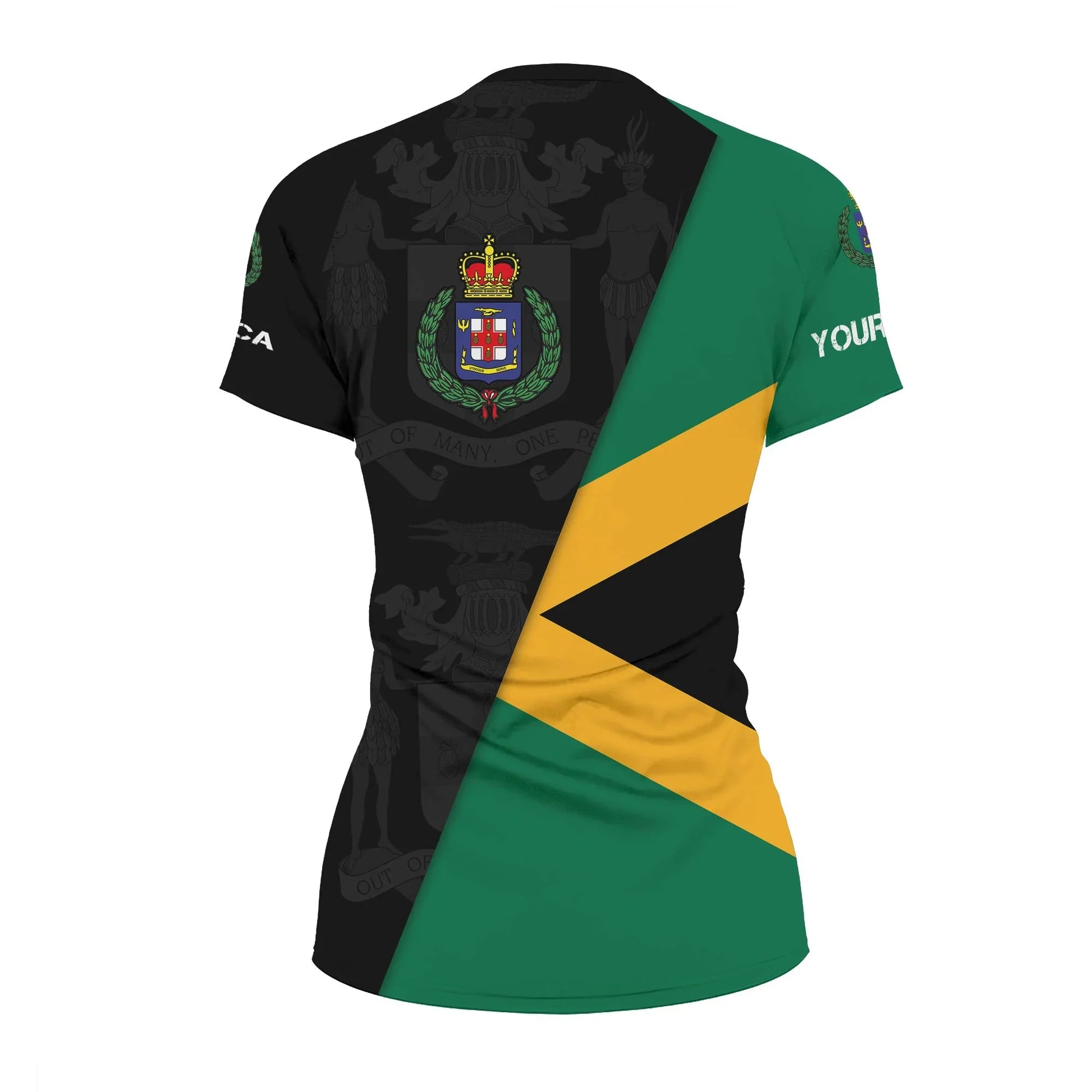 Personalized Jamaica Flag Diagonal Split Rash Guard