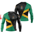 Personalized Jamaica Flag Diagonal Split Rash Guard
