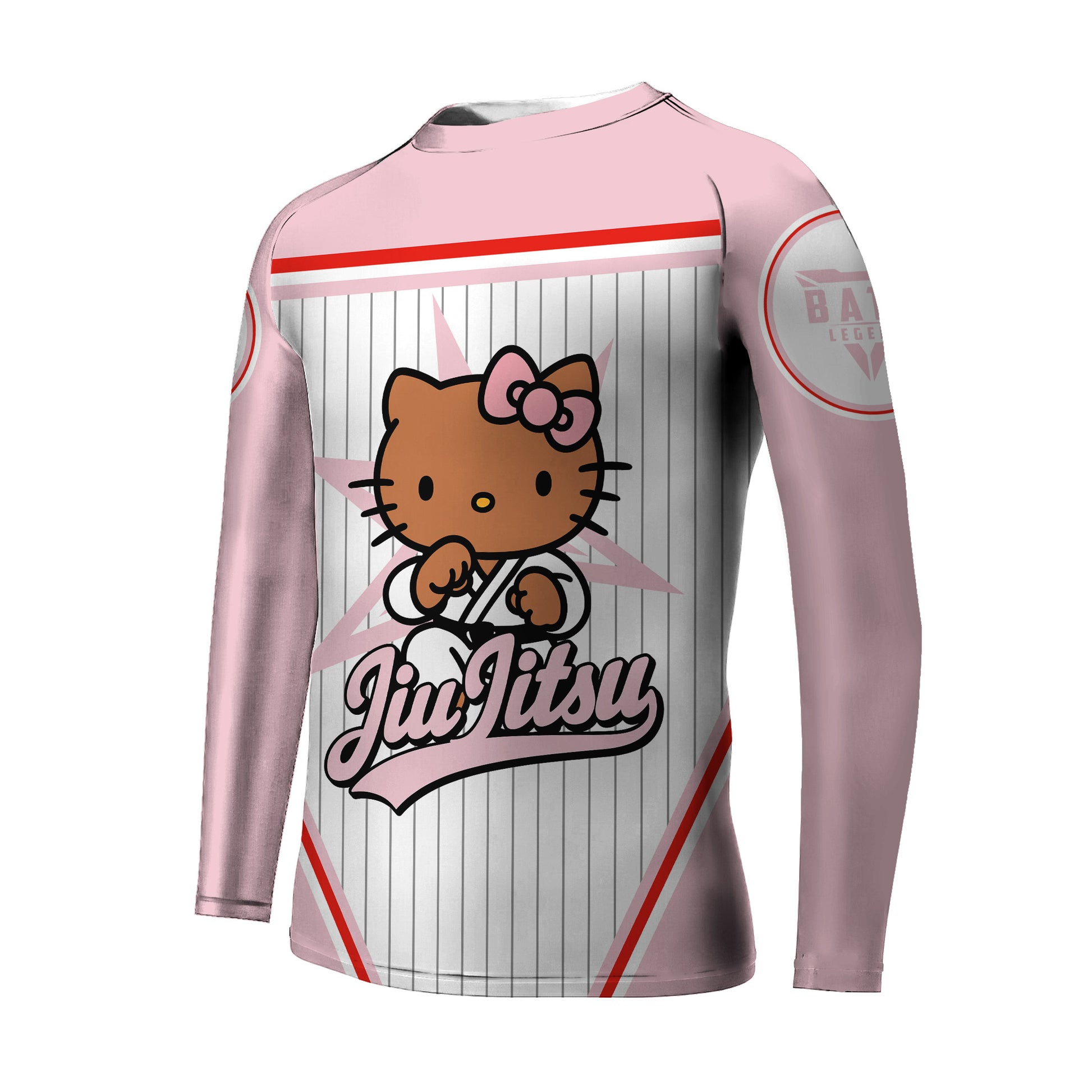 Personalized Jiu Jitsu Hello Kitty Kids Rash Guard