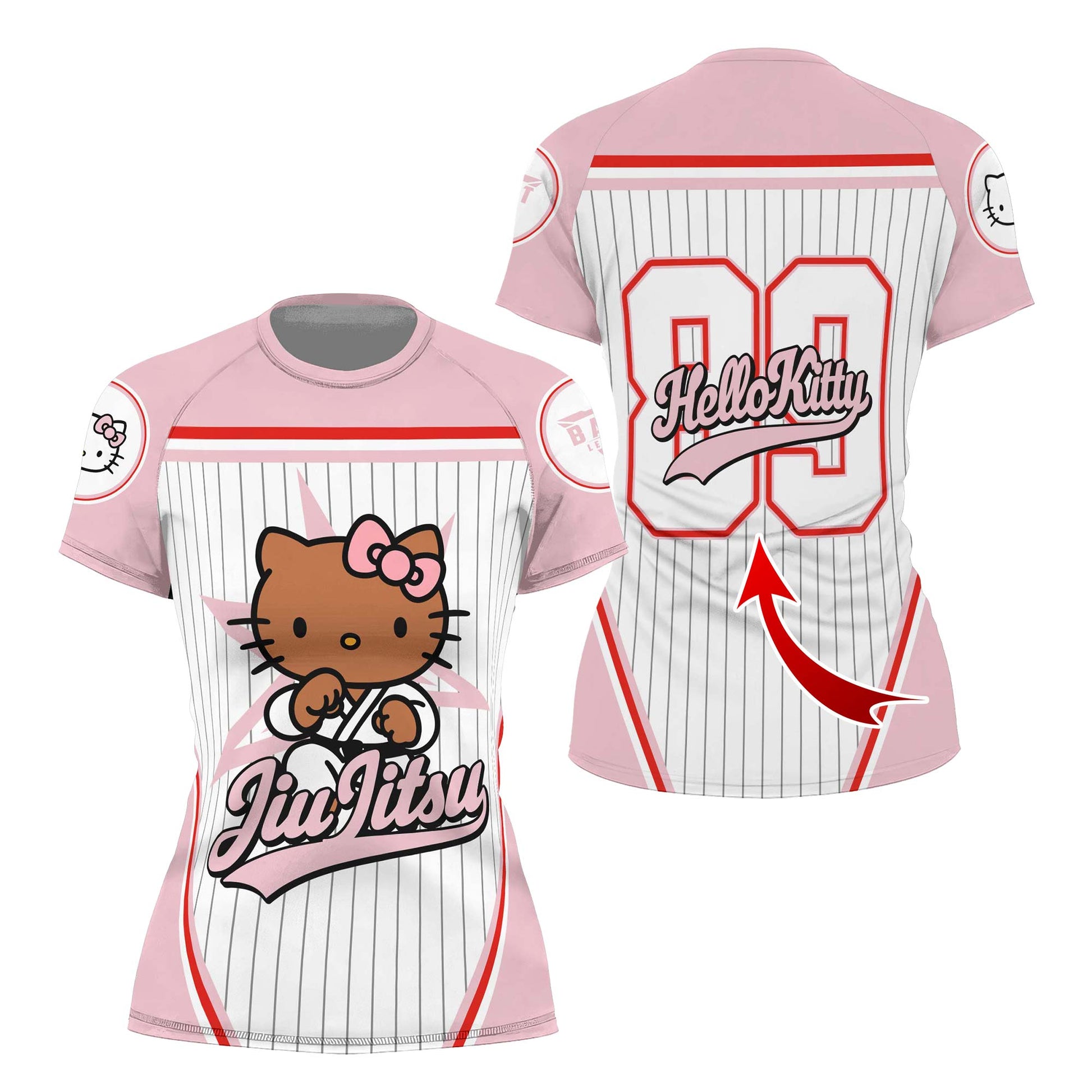 Personalized Jiu Jitsu Hello Kitty Rash Guard