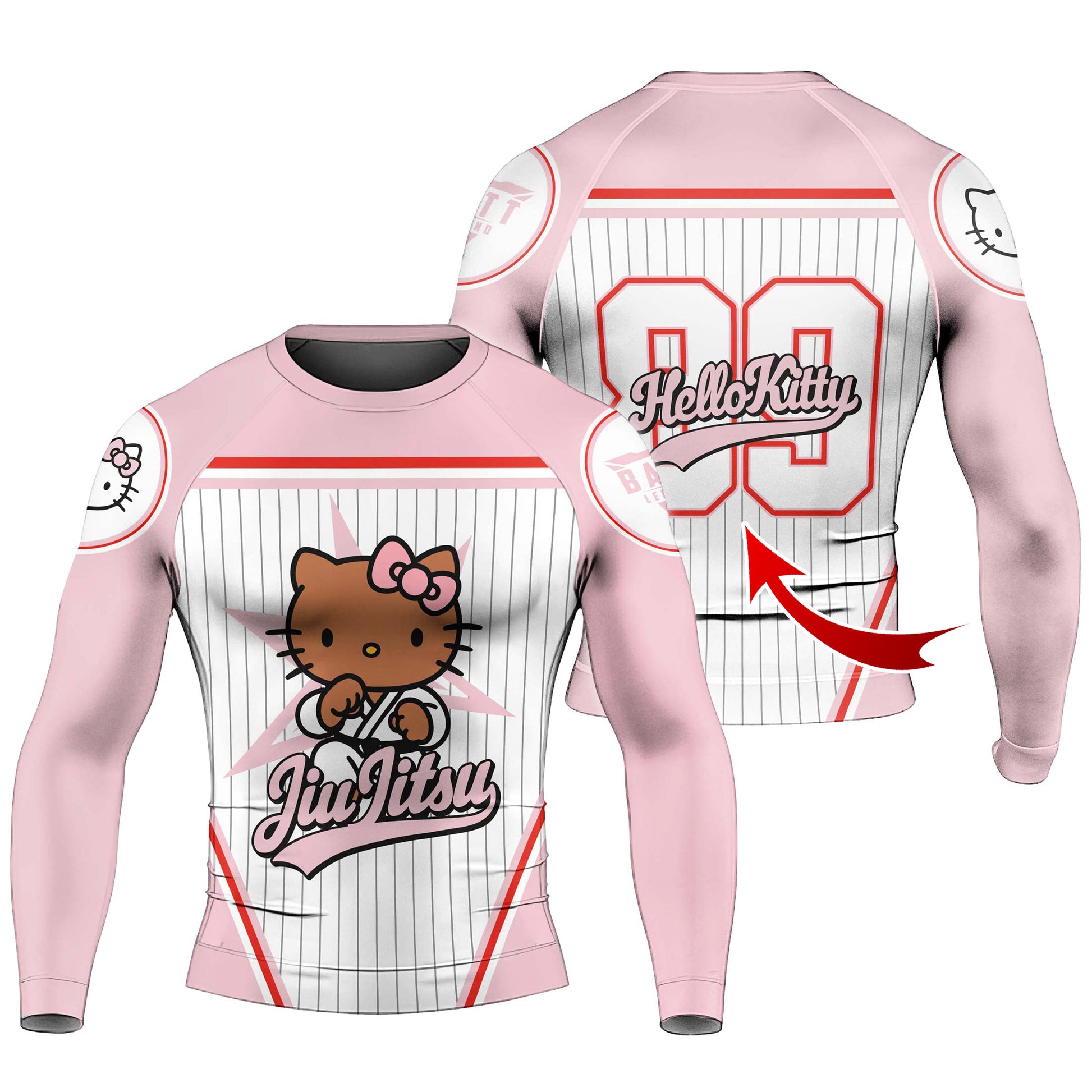 Personalized Jiu Jitsu Hello Kitty Rash Guard