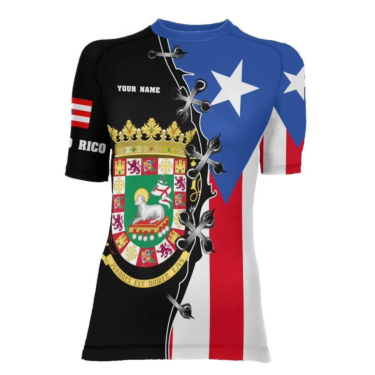 Costa Rica Rash Guard Personalized Puerto Rican Power Rash Guard | Athletic Rash Guard