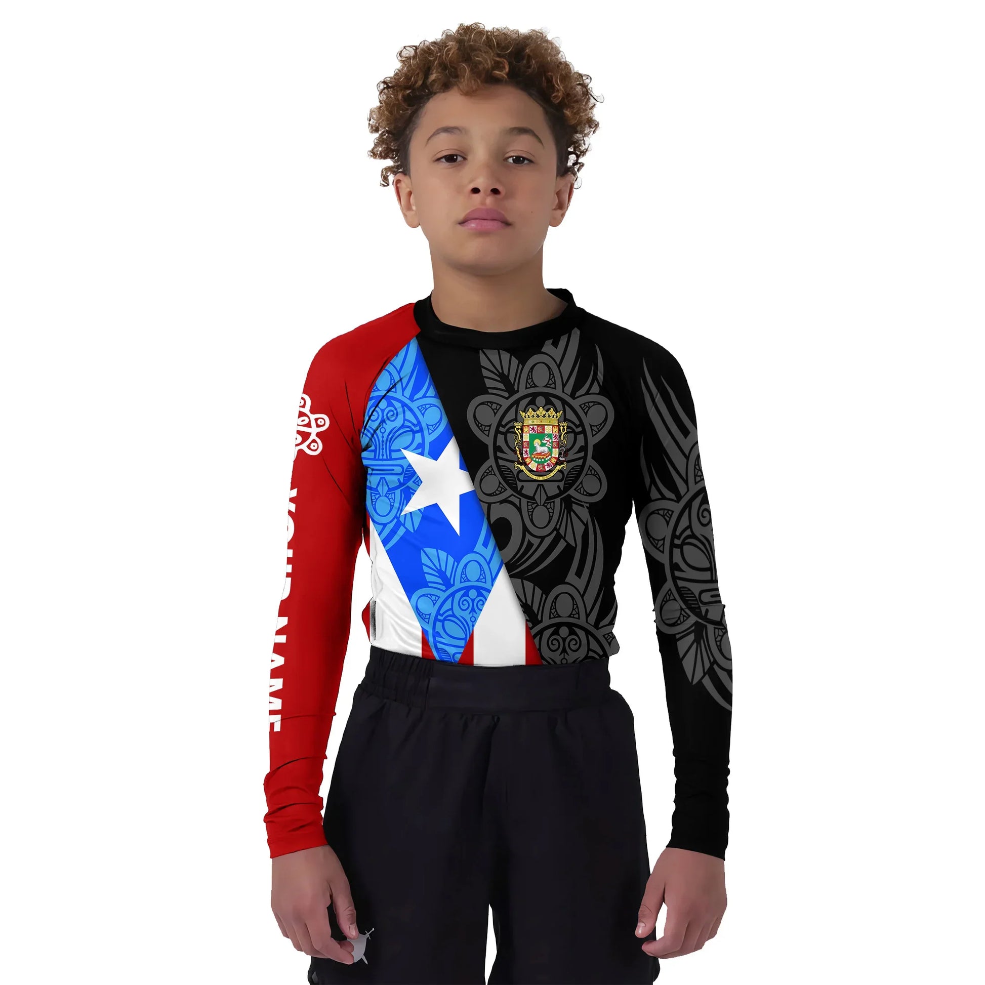 Personalized Puerto Rico Resilience Kids Rash Guard
