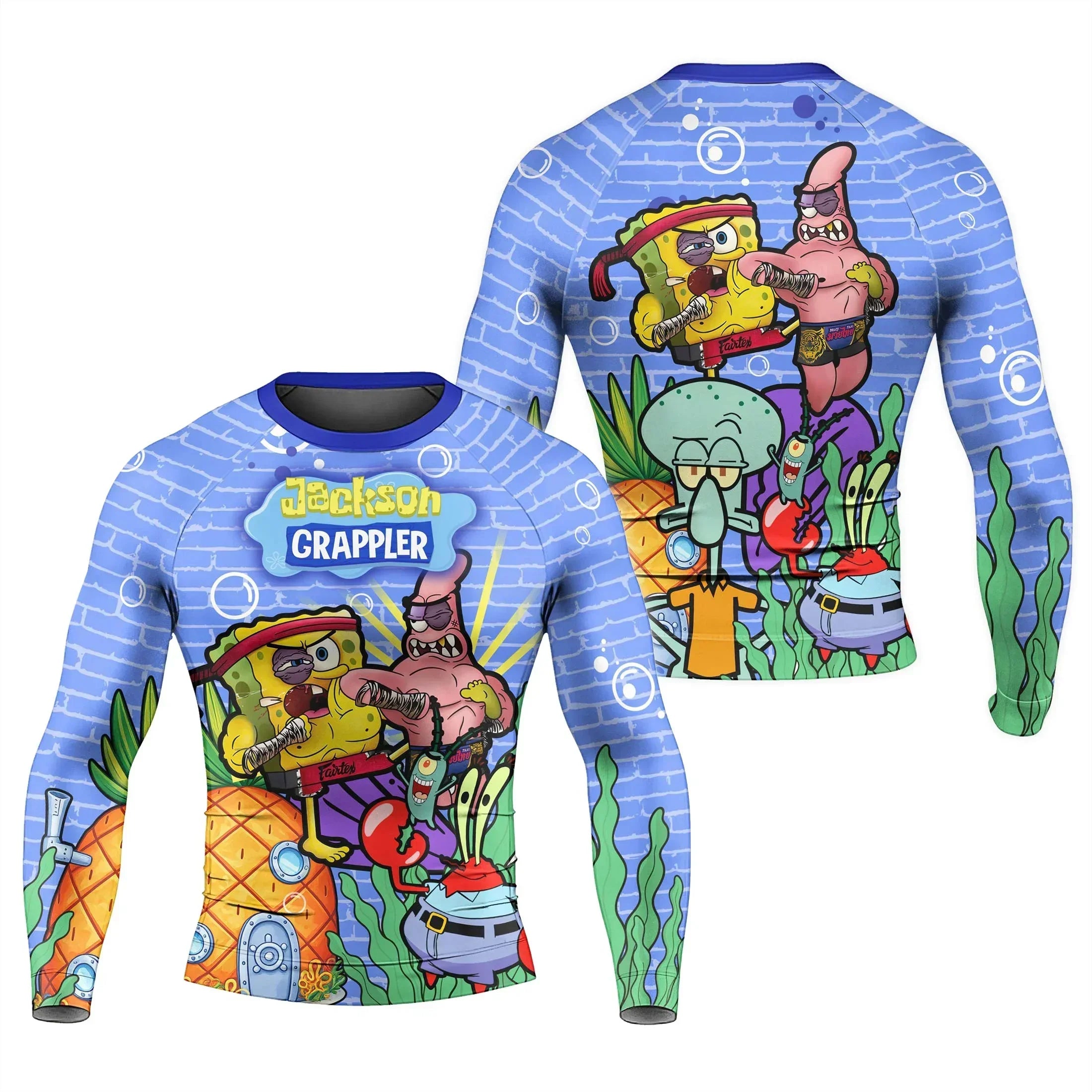 Personalized Spongebob Martial Art Rash Guard for MMA & Fitness