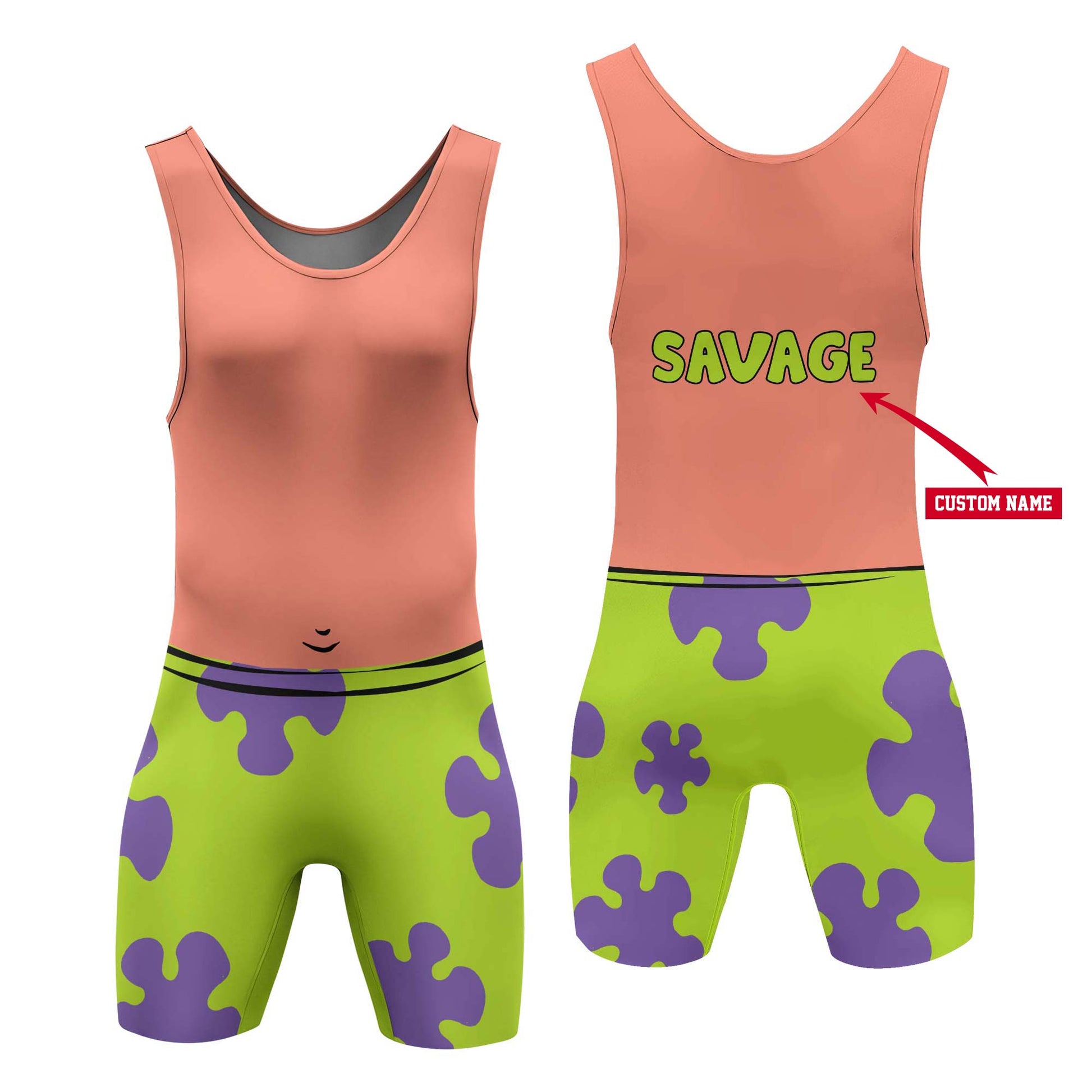 Personalized Spongebob Patrick Star Wrestling Singlet