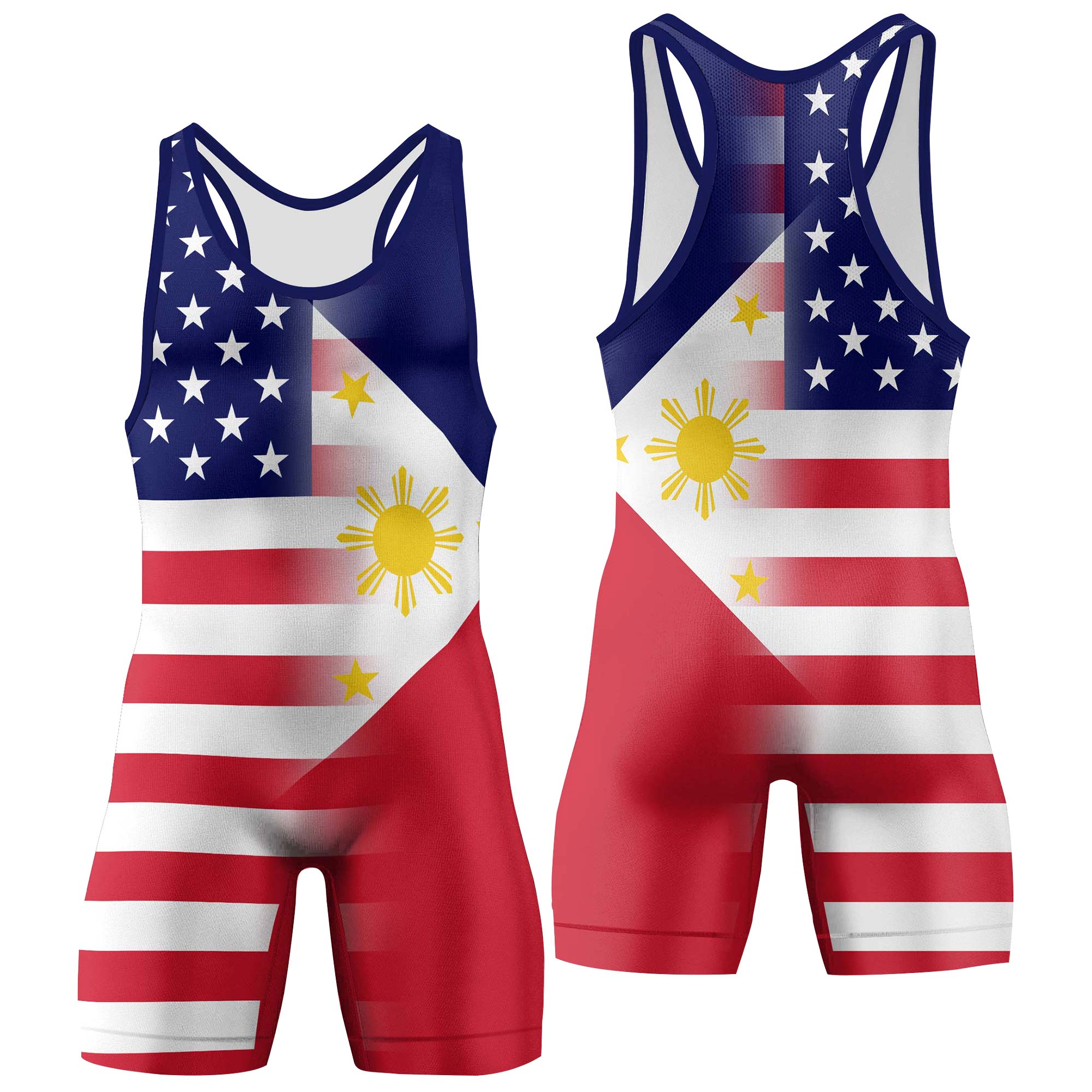 Philippines And American Wrestling Singlet