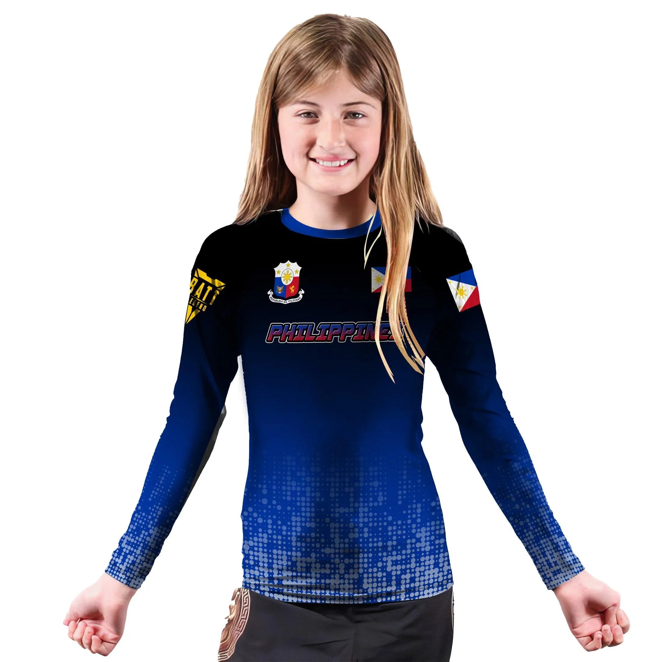 Philippines Halftone Kids Rash Guard | Athletic Wear