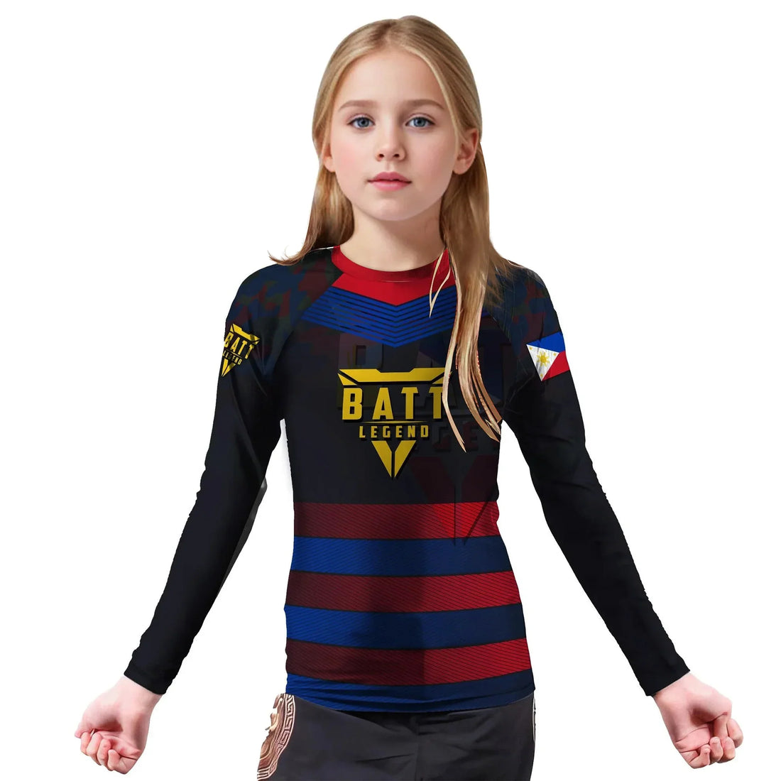 Philippines Skull Fighter Kids Rash Guard