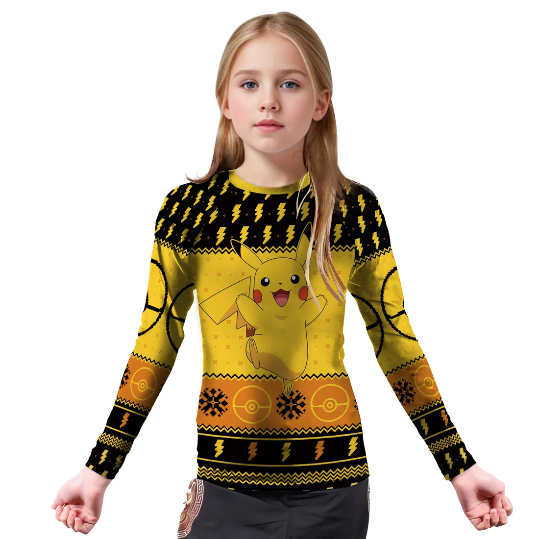 Pikachu Christmas Cheer Kids Rash Guard