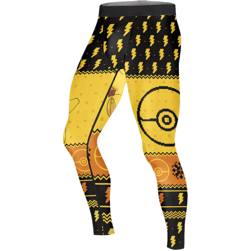 Pikachu Christmas Cheer Men's Compression Leggings