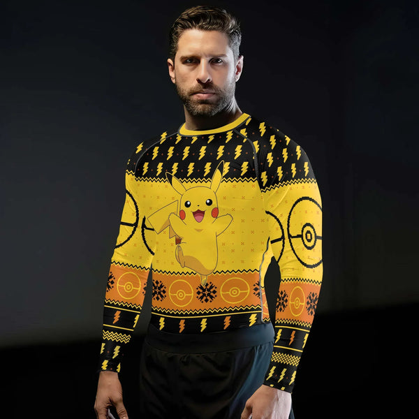 Pikachu Christmas Cheer Rash Guard – Festive Rash Guard for Training