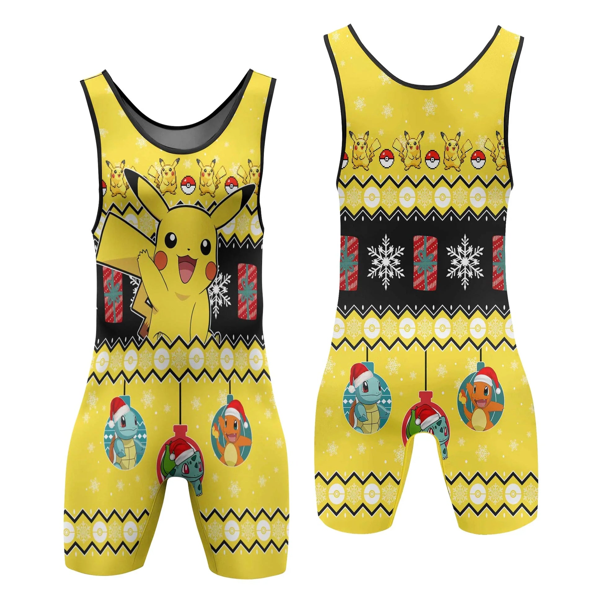 Pikachu Christmas Wrestling Singlet