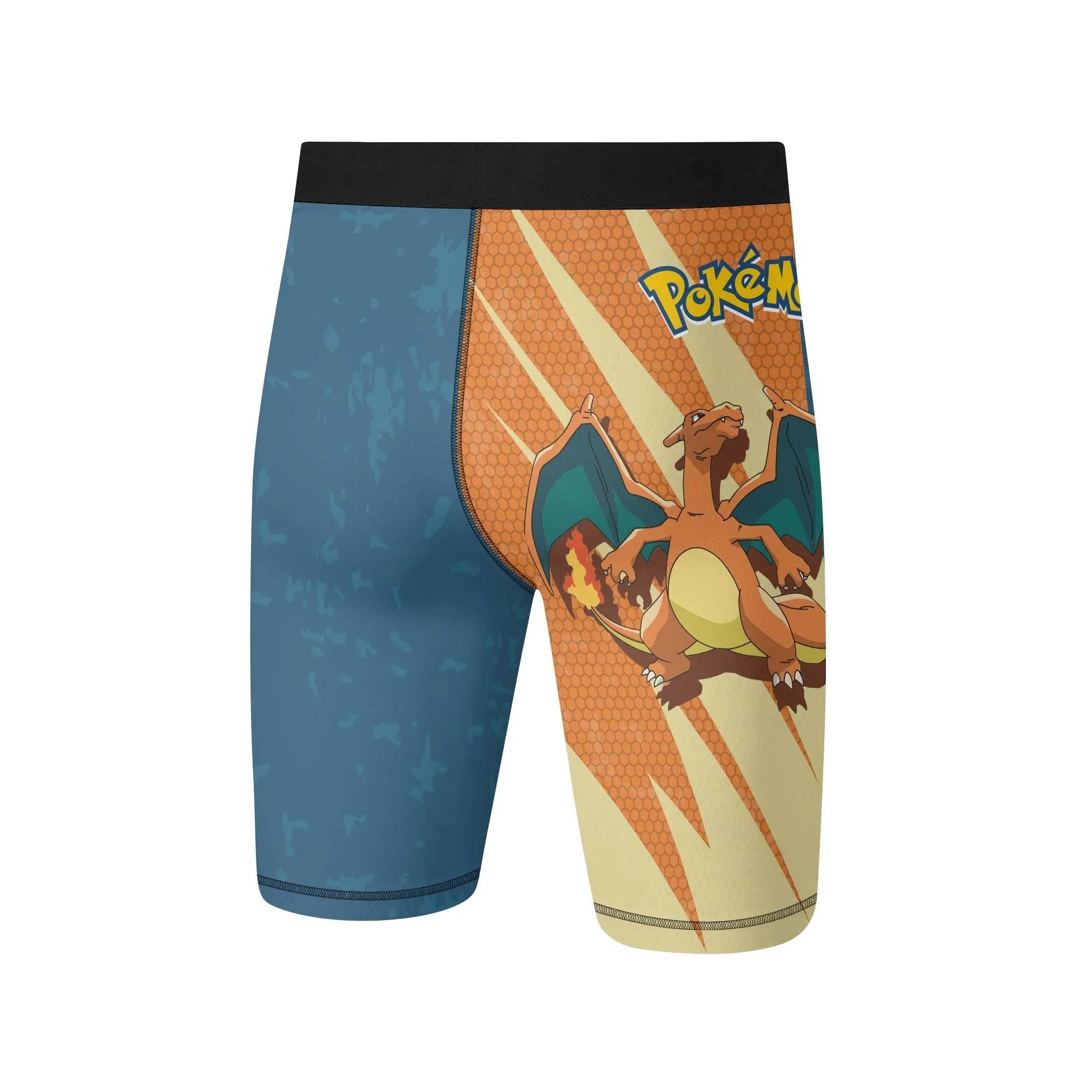 Pokemon Fire Dragon Charizard Compression Shorts for Workouts