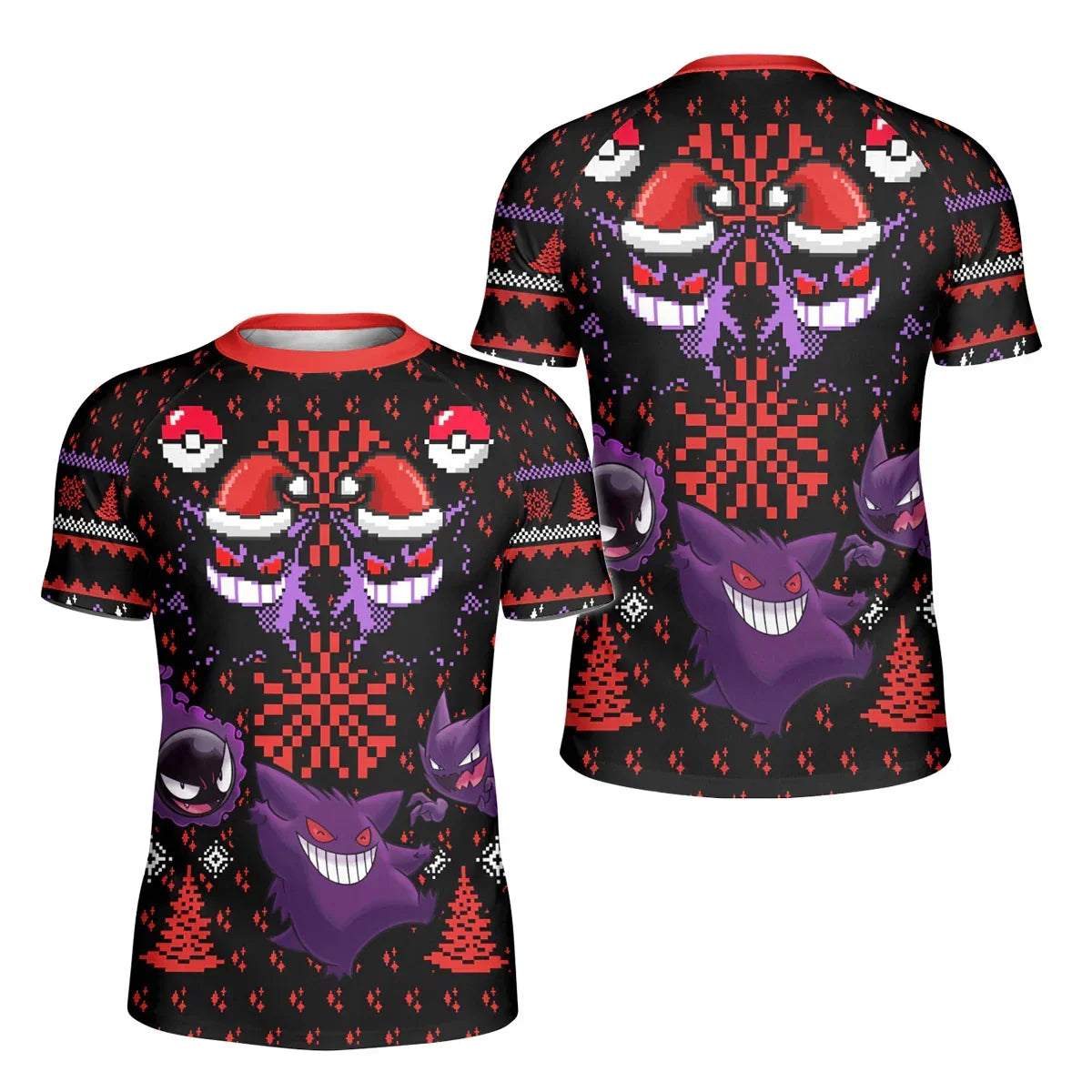 Pokemon Gastly Haunter Gengar Christmas Kids Rash Guard