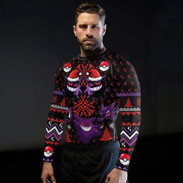 Pokemon Gastly Haunter Gengar Christmas Rash Guard