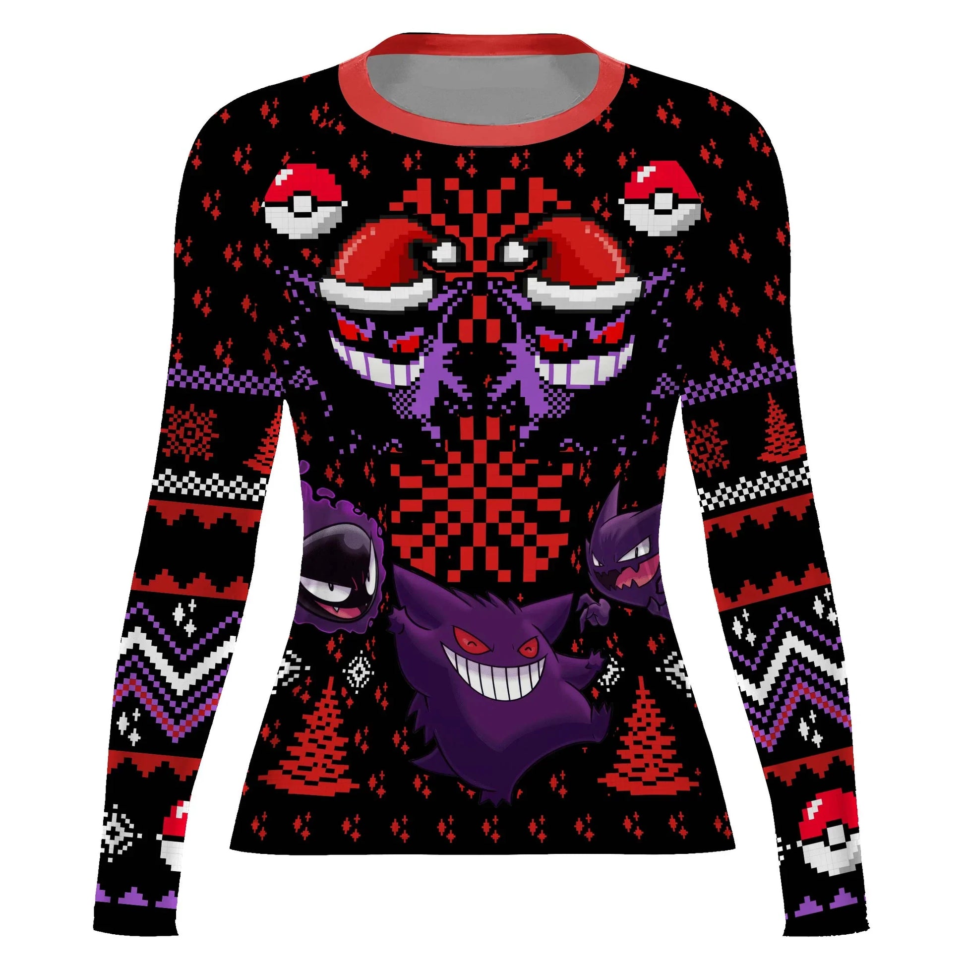 Pokemon Gastly Haunter Gengar Christmas Rash Guard
