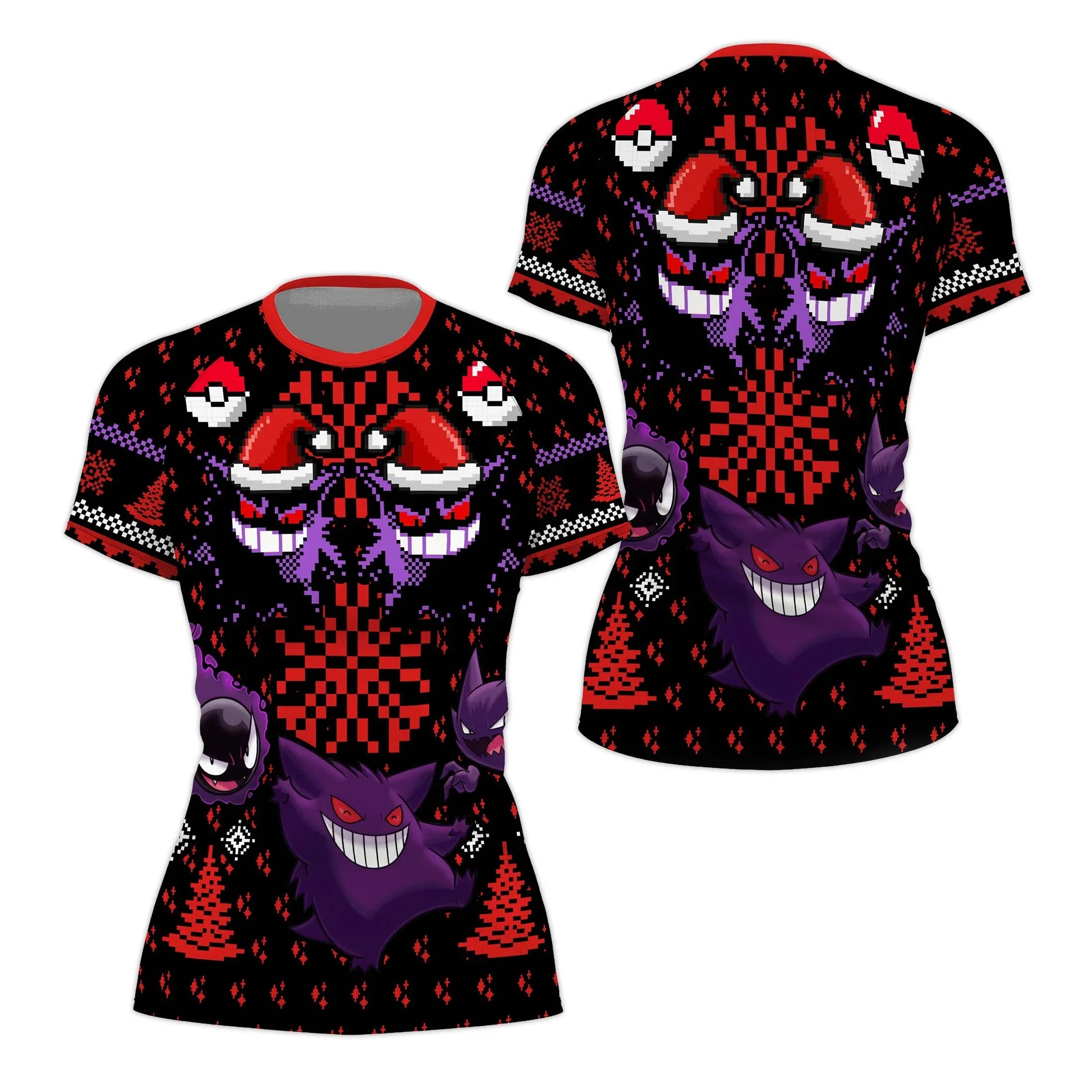 Pokemon Gastly Haunter Gengar Christmas Rash Guard