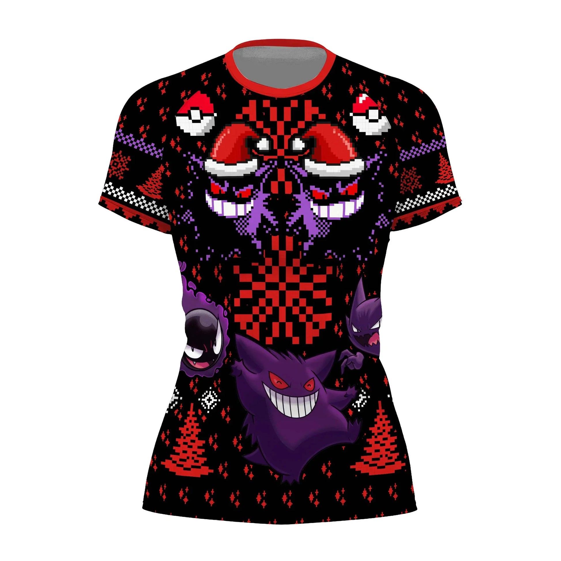 Pokemon Gastly Haunter Gengar Christmas Rash Guard