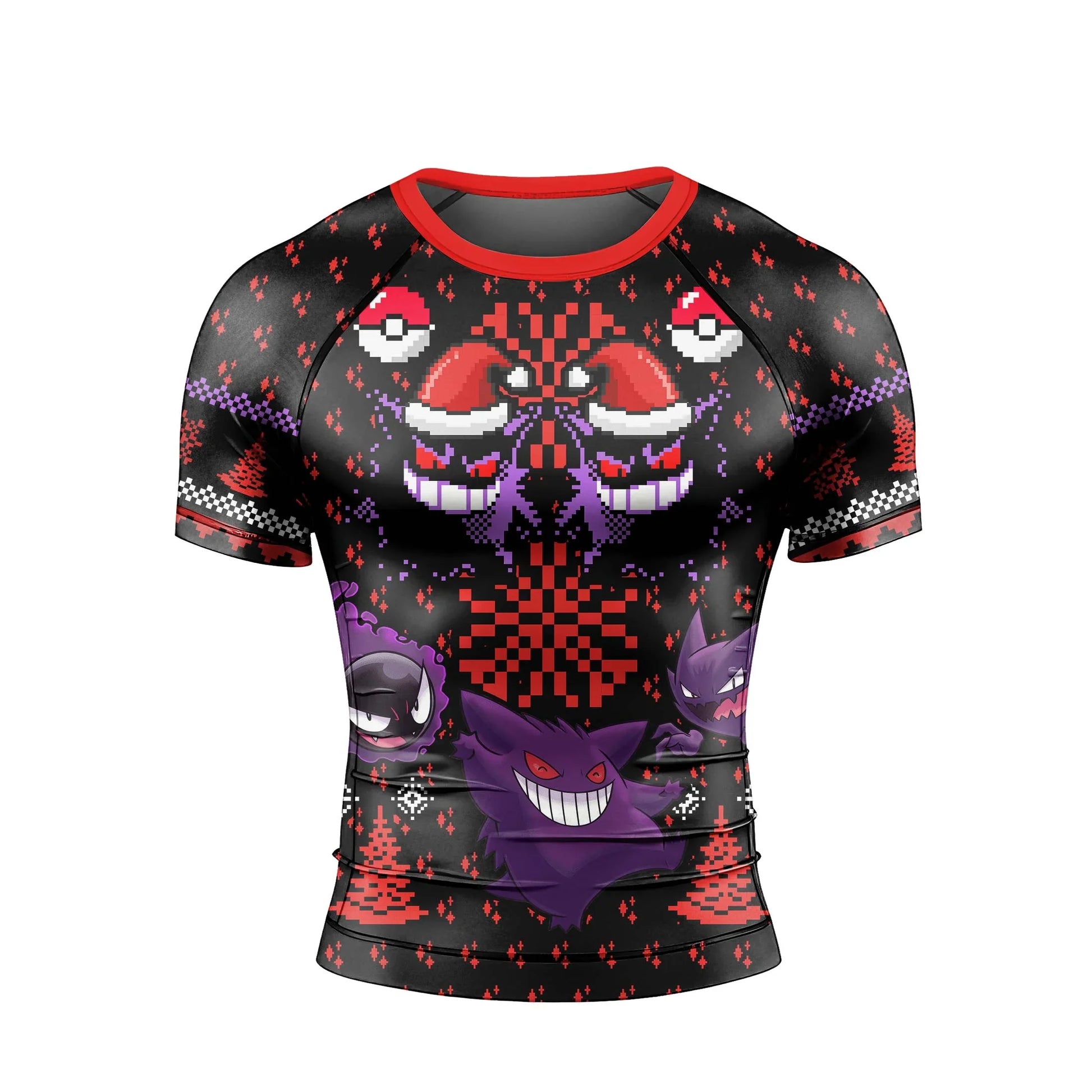 Pokemon Gastly Haunter Gengar Christmas Rash Guard